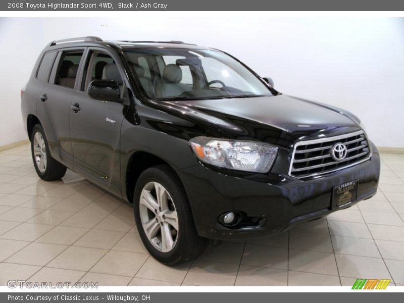 Black / Ash Gray 2008 Toyota Highlander Sport 4WD