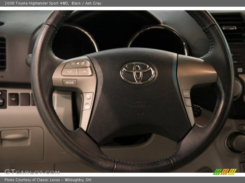 Black / Ash Gray 2008 Toyota Highlander Sport 4WD