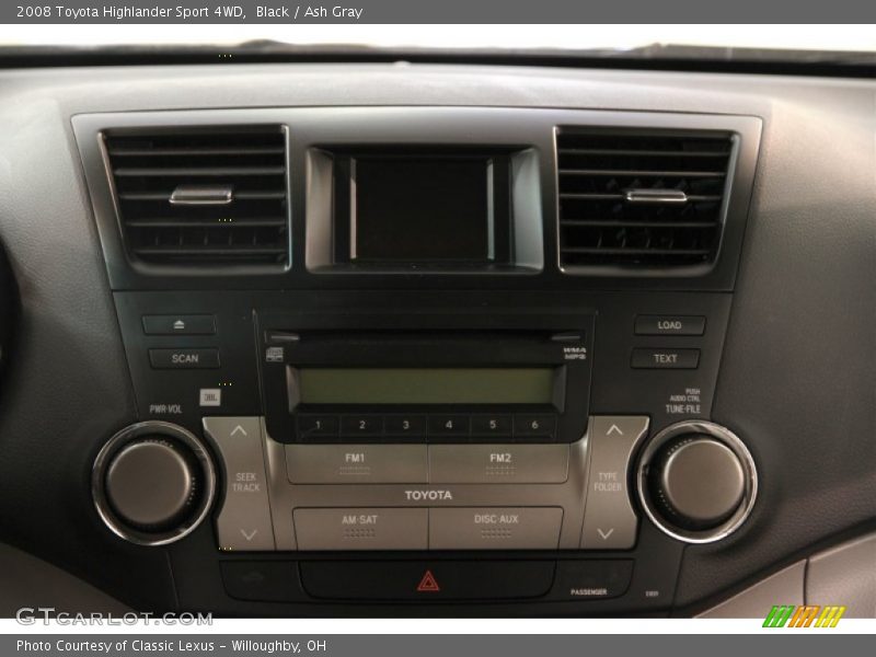 Black / Ash Gray 2008 Toyota Highlander Sport 4WD