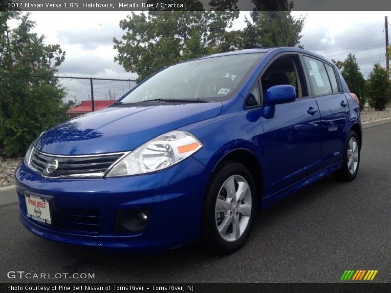 Metallic Blue / Charcoal 2012 Nissan Versa 1.8 SL Hatchback