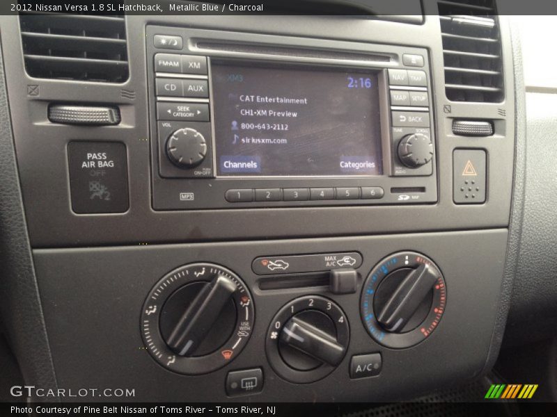 Metallic Blue / Charcoal 2012 Nissan Versa 1.8 SL Hatchback