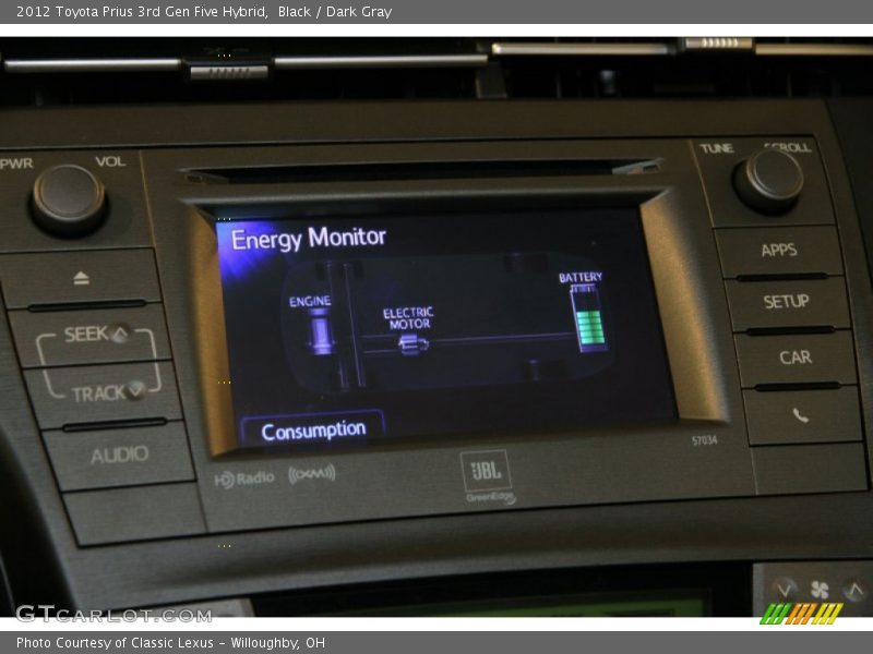 Black / Dark Gray 2012 Toyota Prius 3rd Gen Five Hybrid