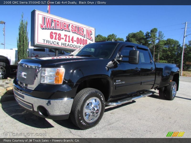 Black Onyx / Ebony 2008 GMC Sierra 3500HD SLT Crew Cab 4x4 Dually