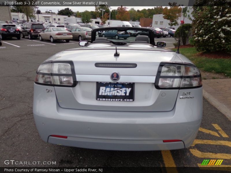 Snow Silver Metallic / Black 2008 Saab 9-3 2.0T Convertible