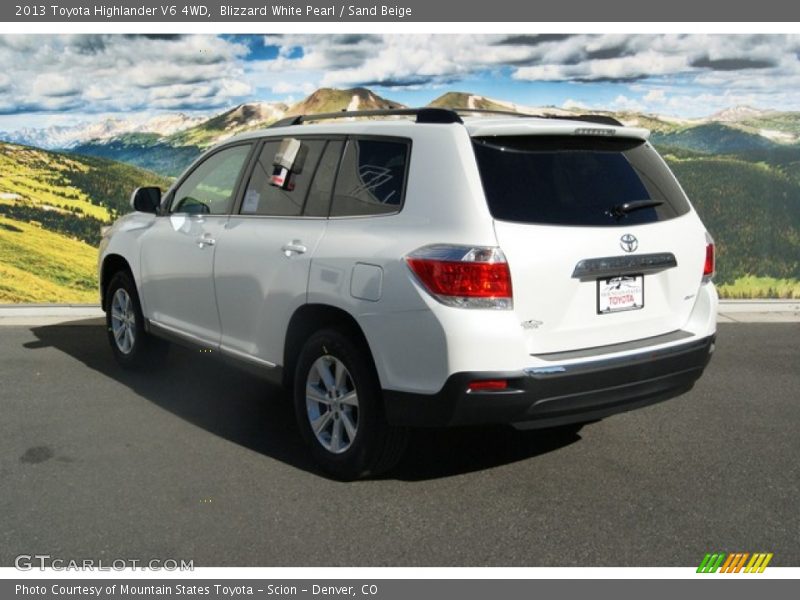 Blizzard White Pearl / Sand Beige 2013 Toyota Highlander V6 4WD