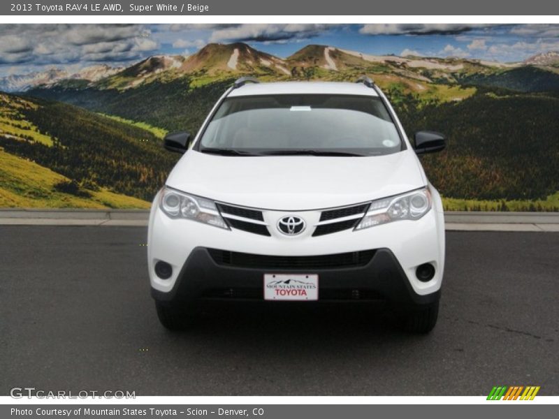 Super White / Beige 2013 Toyota RAV4 LE AWD