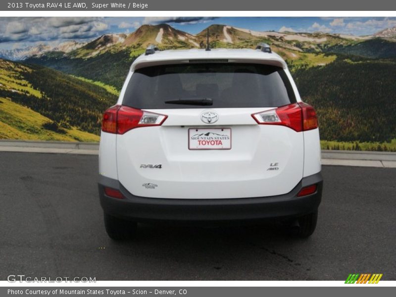 Super White / Beige 2013 Toyota RAV4 LE AWD