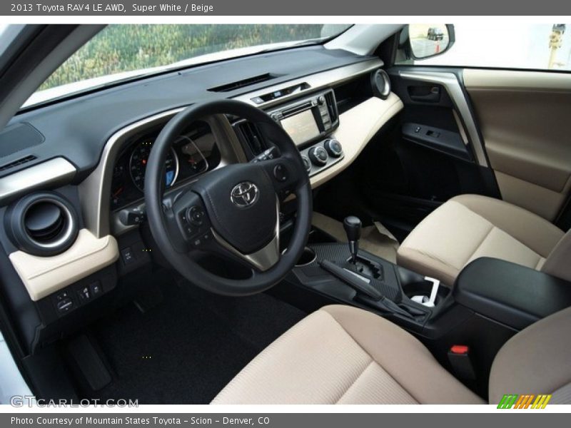 Super White / Beige 2013 Toyota RAV4 LE AWD