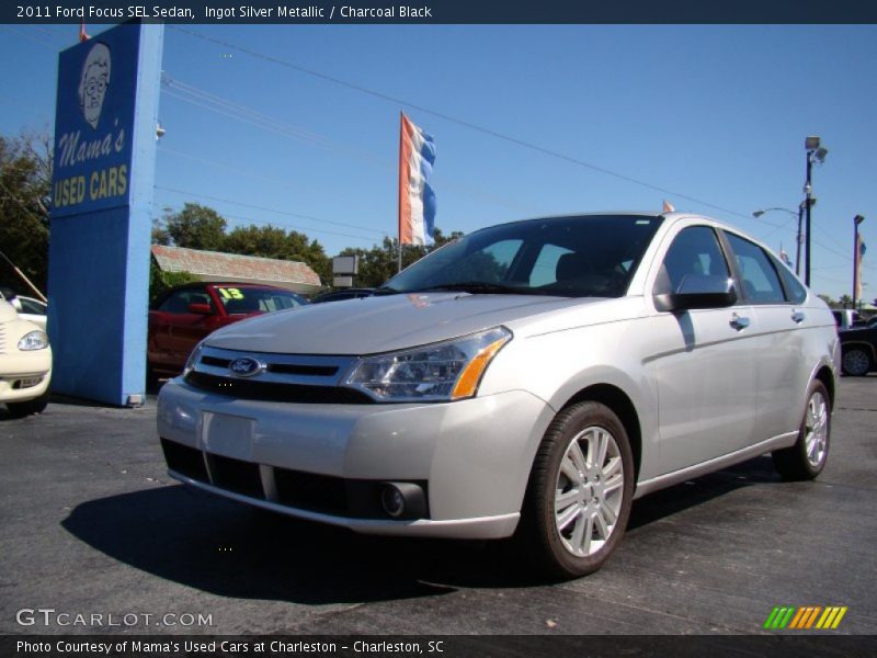 Ingot Silver Metallic / Charcoal Black 2011 Ford Focus SEL Sedan