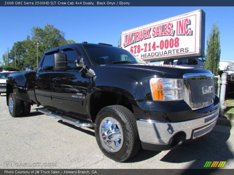 Black Onyx / Ebony 2008 GMC Sierra 3500HD SLT Crew Cab 4x4 Dually