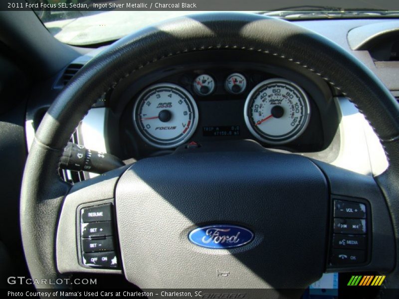 Ingot Silver Metallic / Charcoal Black 2011 Ford Focus SEL Sedan