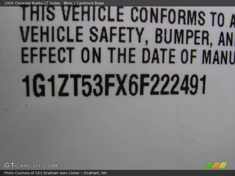 White / Cashmere Beige 2006 Chevrolet Malibu LT Sedan