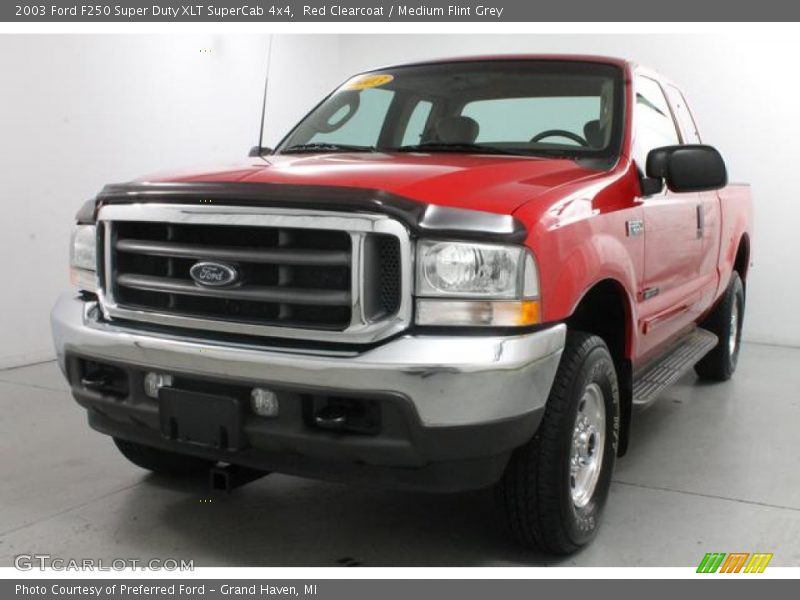Red Clearcoat / Medium Flint Grey 2003 Ford F250 Super Duty XLT SuperCab 4x4