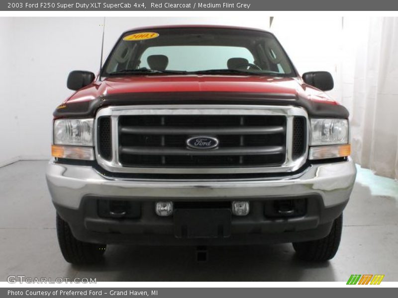 Red Clearcoat / Medium Flint Grey 2003 Ford F250 Super Duty XLT SuperCab 4x4