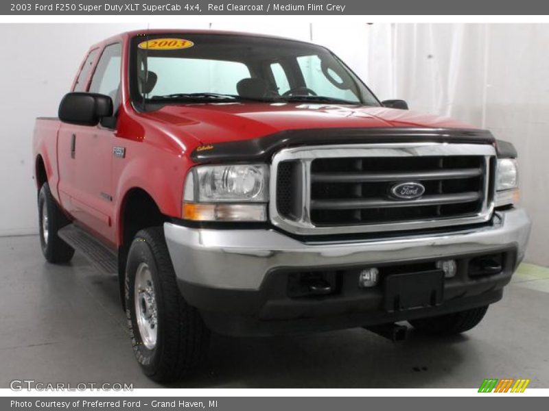 Red Clearcoat / Medium Flint Grey 2003 Ford F250 Super Duty XLT SuperCab 4x4