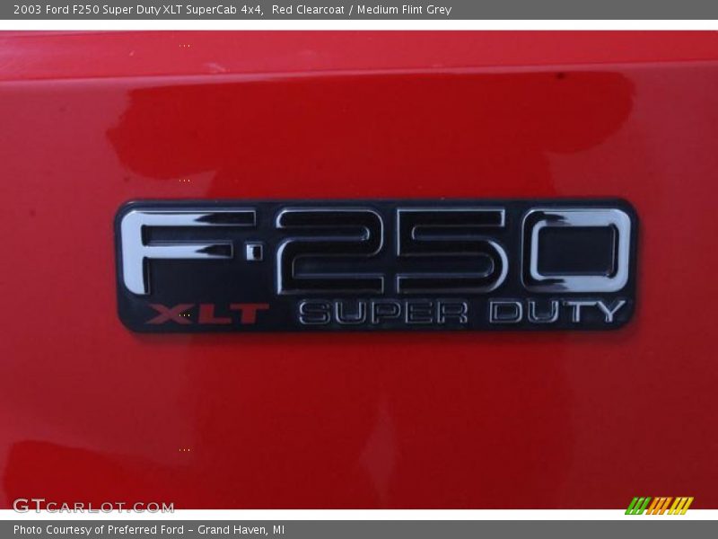Red Clearcoat / Medium Flint Grey 2003 Ford F250 Super Duty XLT SuperCab 4x4