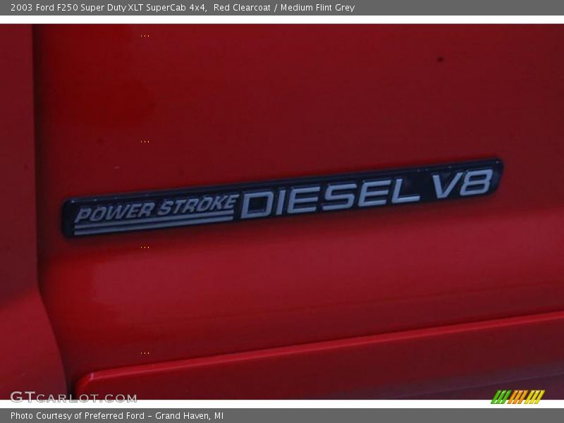 Red Clearcoat / Medium Flint Grey 2003 Ford F250 Super Duty XLT SuperCab 4x4