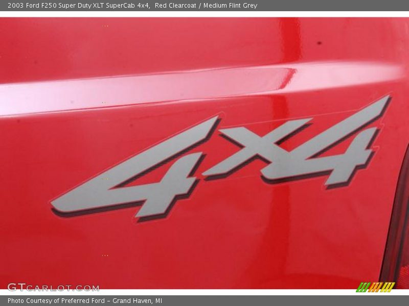 Red Clearcoat / Medium Flint Grey 2003 Ford F250 Super Duty XLT SuperCab 4x4