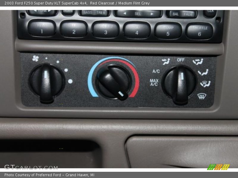 Red Clearcoat / Medium Flint Grey 2003 Ford F250 Super Duty XLT SuperCab 4x4