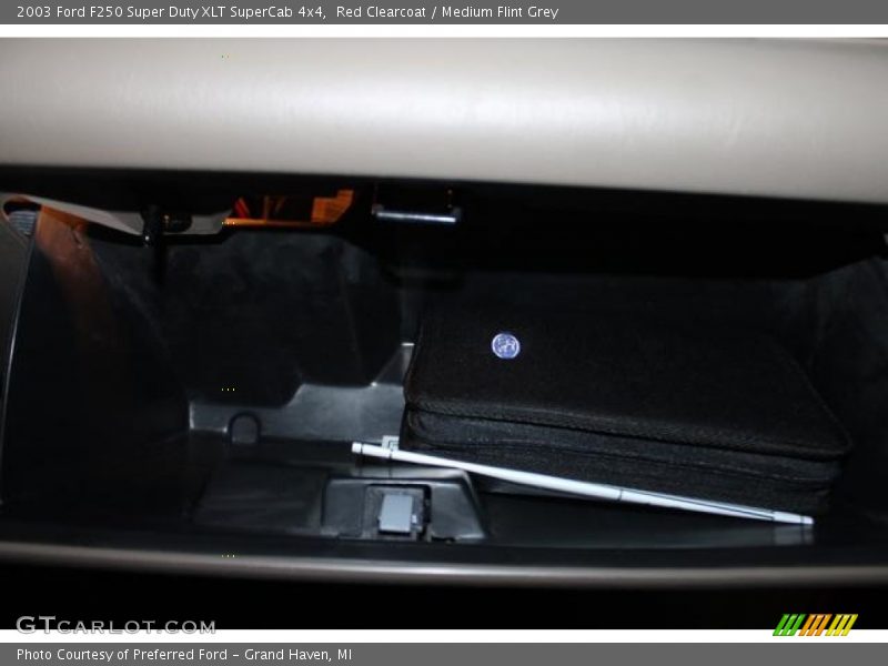 Red Clearcoat / Medium Flint Grey 2003 Ford F250 Super Duty XLT SuperCab 4x4