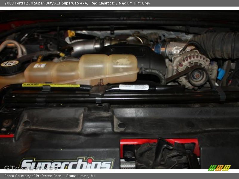 Red Clearcoat / Medium Flint Grey 2003 Ford F250 Super Duty XLT SuperCab 4x4