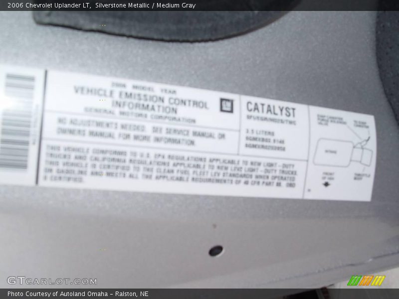 Silverstone Metallic / Medium Gray 2006 Chevrolet Uplander LT