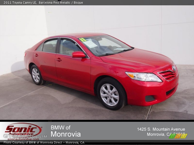 Barcelona Red Metallic / Bisque 2011 Toyota Camry LE