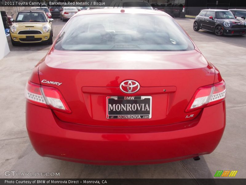 Barcelona Red Metallic / Bisque 2011 Toyota Camry LE