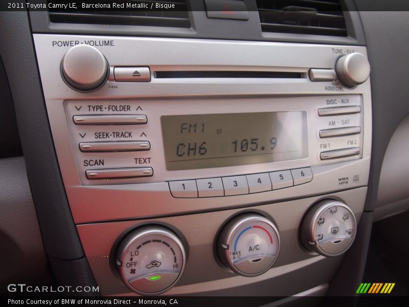 Barcelona Red Metallic / Bisque 2011 Toyota Camry LE