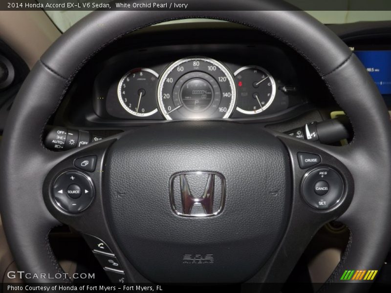 White Orchid Pearl / Ivory 2014 Honda Accord EX-L V6 Sedan