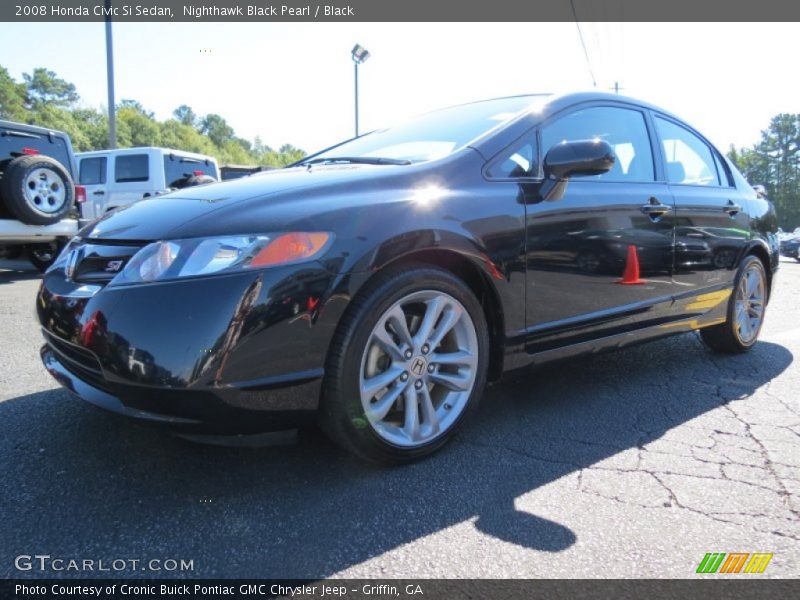 Nighthawk Black Pearl / Black 2008 Honda Civic Si Sedan