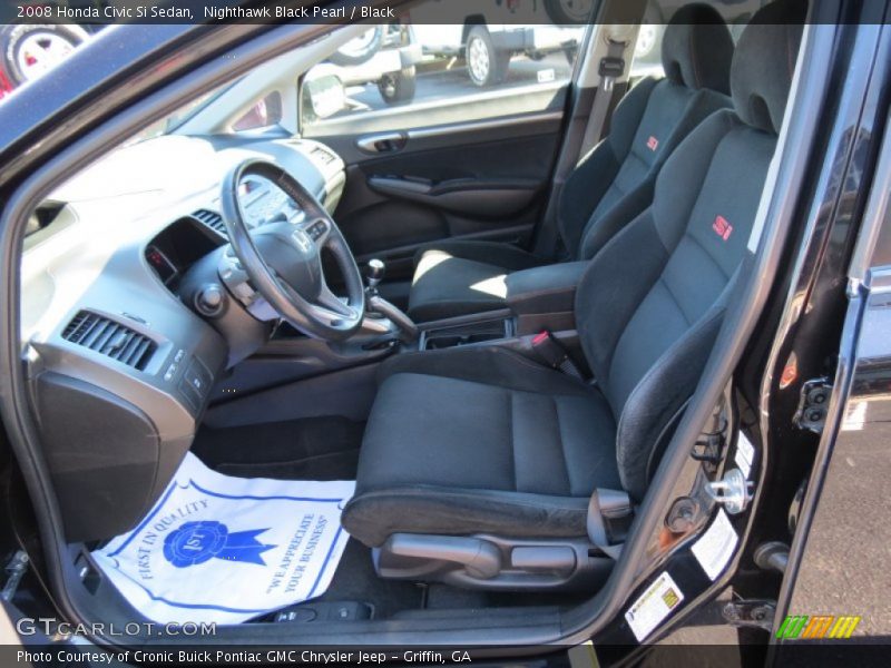 Nighthawk Black Pearl / Black 2008 Honda Civic Si Sedan