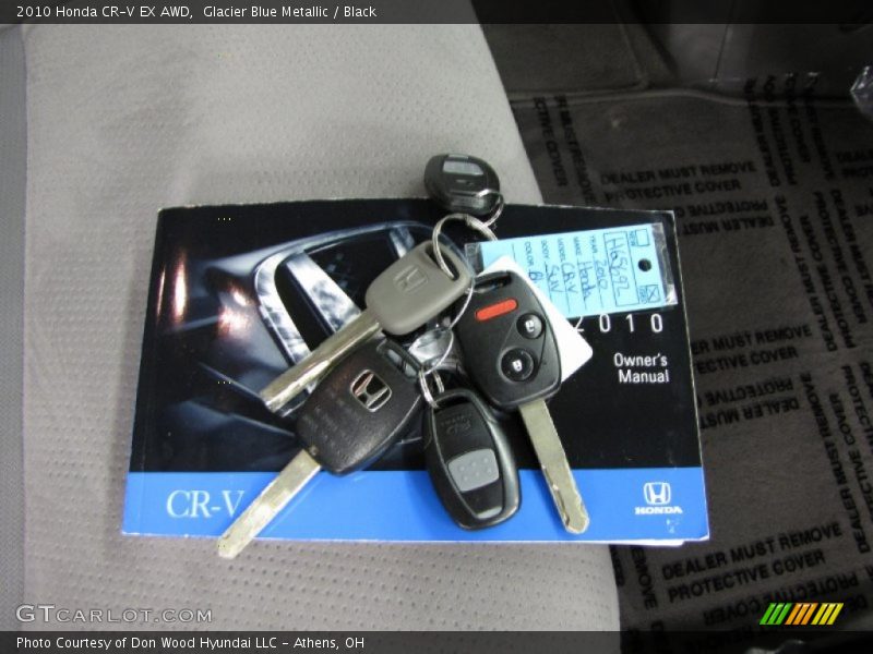 Glacier Blue Metallic / Black 2010 Honda CR-V EX AWD