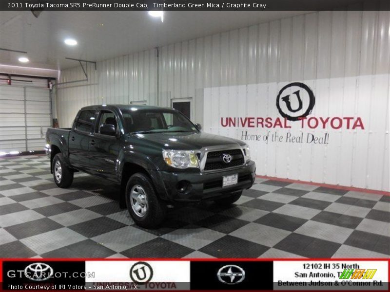 Timberland Green Mica / Graphite Gray 2011 Toyota Tacoma SR5 PreRunner Double Cab