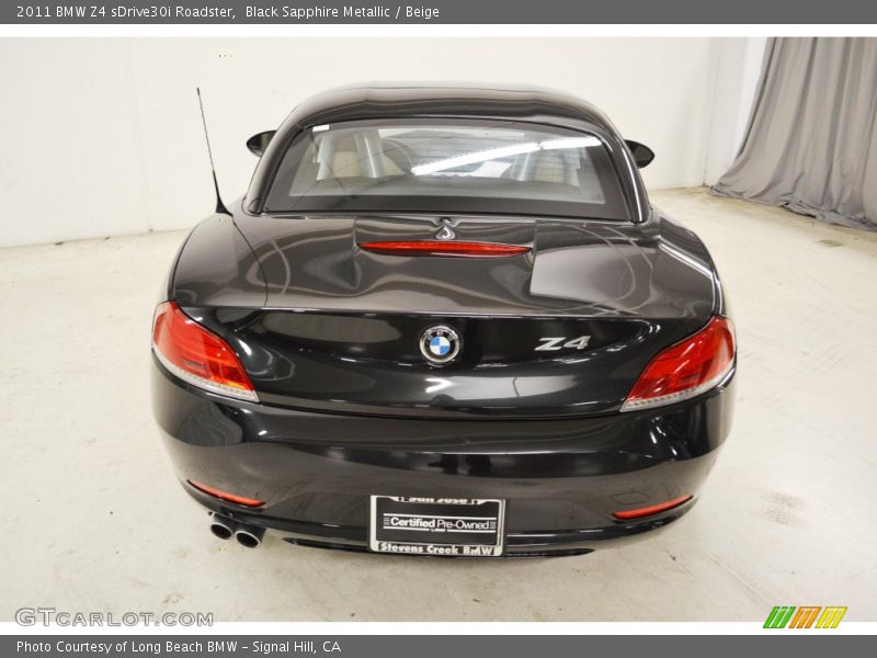 Black Sapphire Metallic / Beige 2011 BMW Z4 sDrive30i Roadster