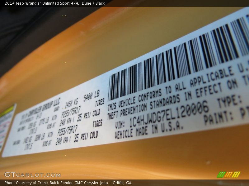 Dune / Black 2014 Jeep Wrangler Unlimited Sport 4x4