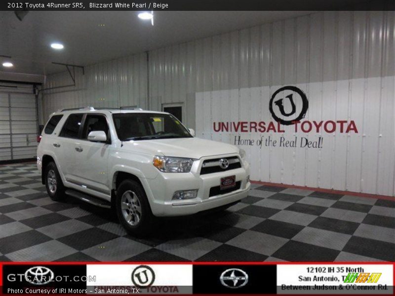 Blizzard White Pearl / Beige 2012 Toyota 4Runner SR5