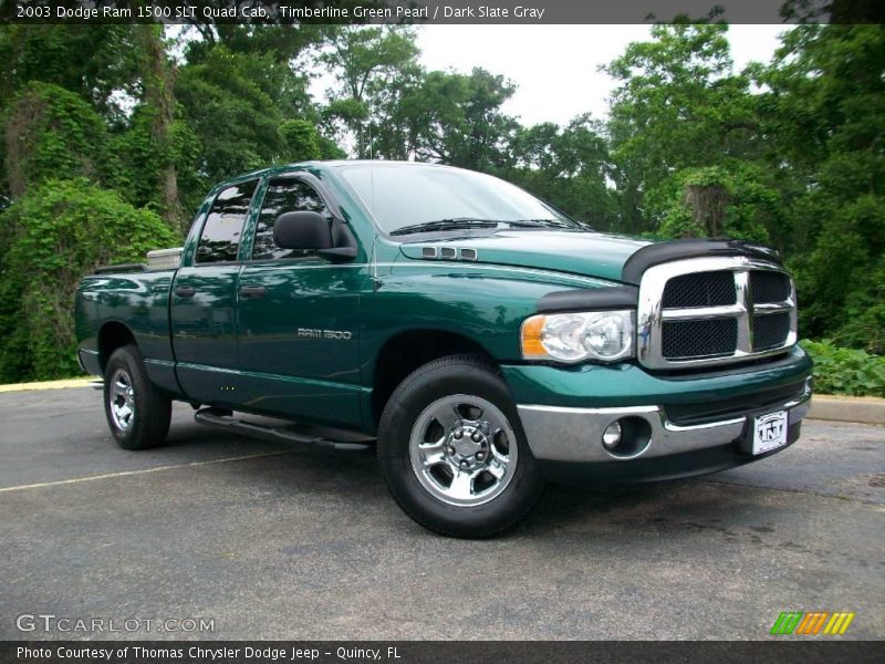 Timberline Green Pearl / Dark Slate Gray 2003 Dodge Ram 1500 SLT Quad Cab