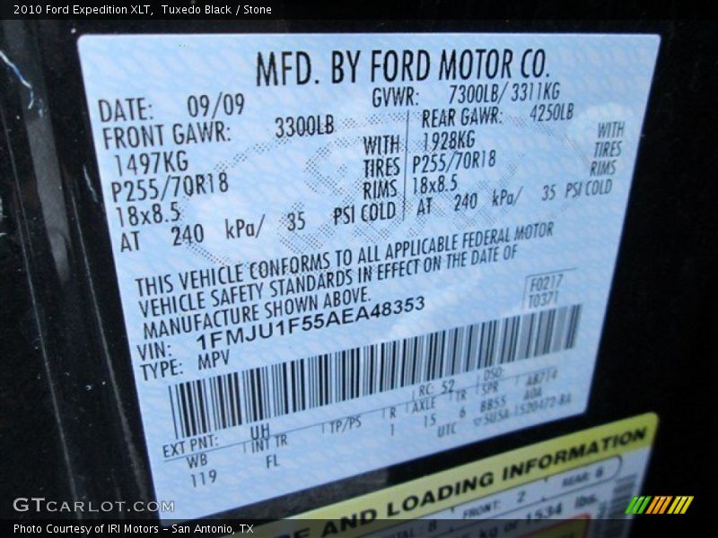 Tuxedo Black / Stone 2010 Ford Expedition XLT