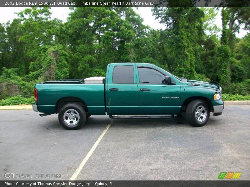 Timberline Green Pearl / Dark Slate Gray 2003 Dodge Ram 1500 SLT Quad Cab