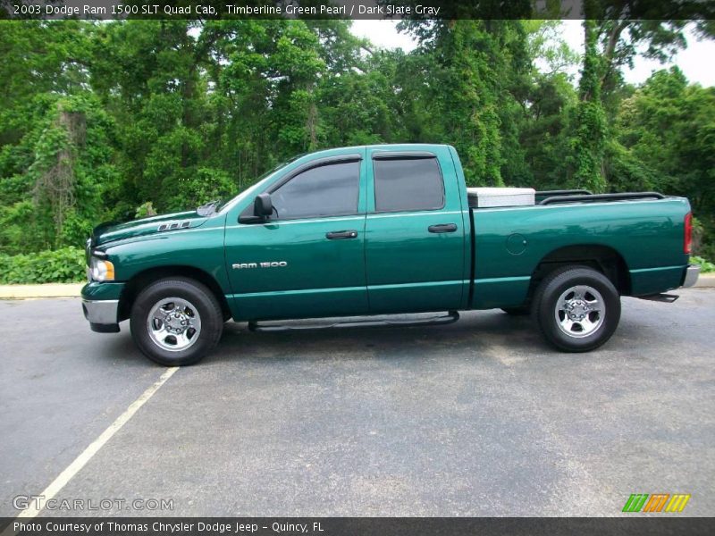 Timberline Green Pearl / Dark Slate Gray 2003 Dodge Ram 1500 SLT Quad Cab