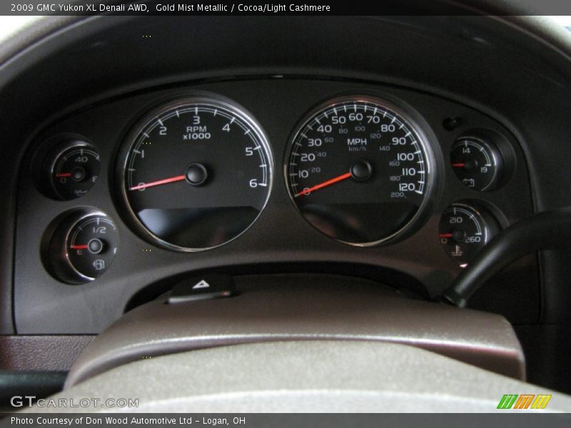 Gold Mist Metallic / Cocoa/Light Cashmere 2009 GMC Yukon XL Denali AWD