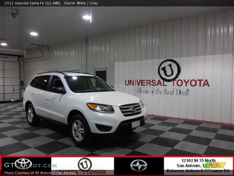 Glacier White / Gray 2012 Hyundai Santa Fe GLS AWD