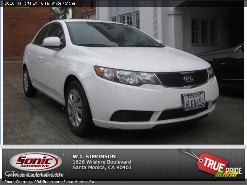Clear White / Stone 2010 Kia Forte EX