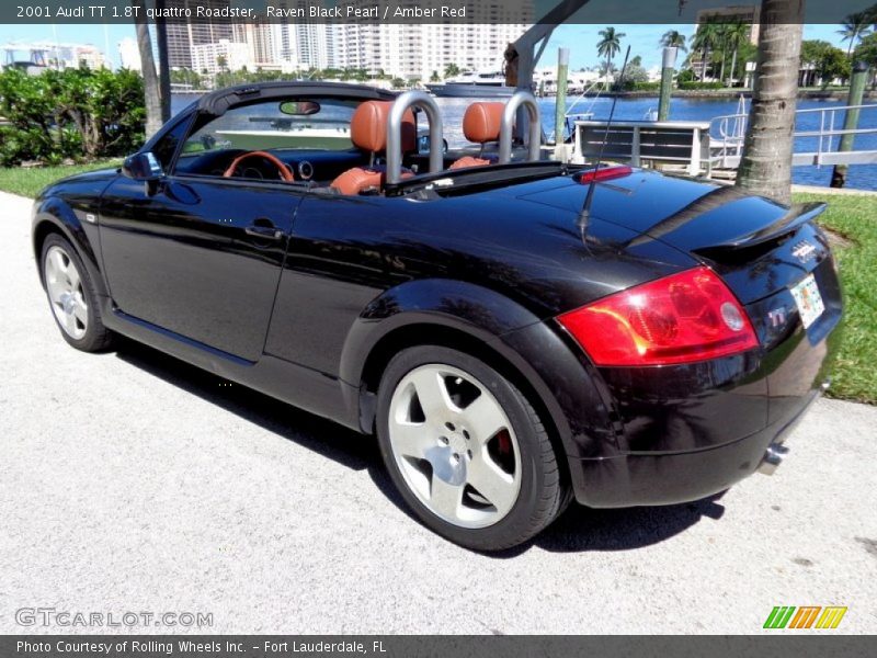 Raven Black Pearl / Amber Red 2001 Audi TT 1.8T quattro Roadster