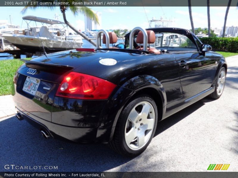 Raven Black Pearl / Amber Red 2001 Audi TT 1.8T quattro Roadster