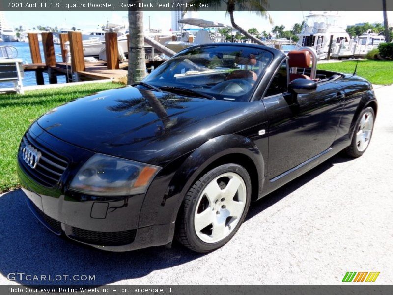 Raven Black Pearl / Amber Red 2001 Audi TT 1.8T quattro Roadster