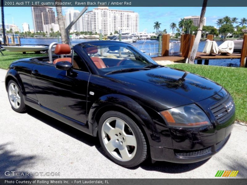 Raven Black Pearl / Amber Red 2001 Audi TT 1.8T quattro Roadster