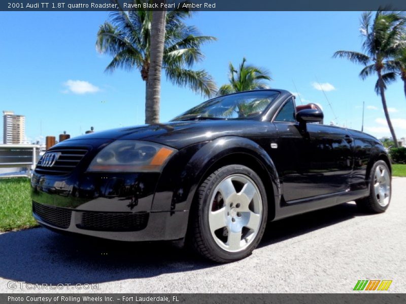 Raven Black Pearl / Amber Red 2001 Audi TT 1.8T quattro Roadster