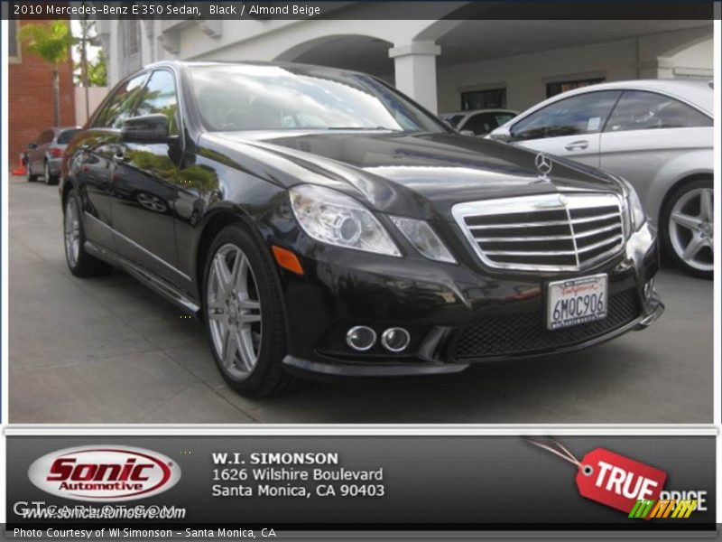 Black / Almond Beige 2010 Mercedes-Benz E 350 Sedan